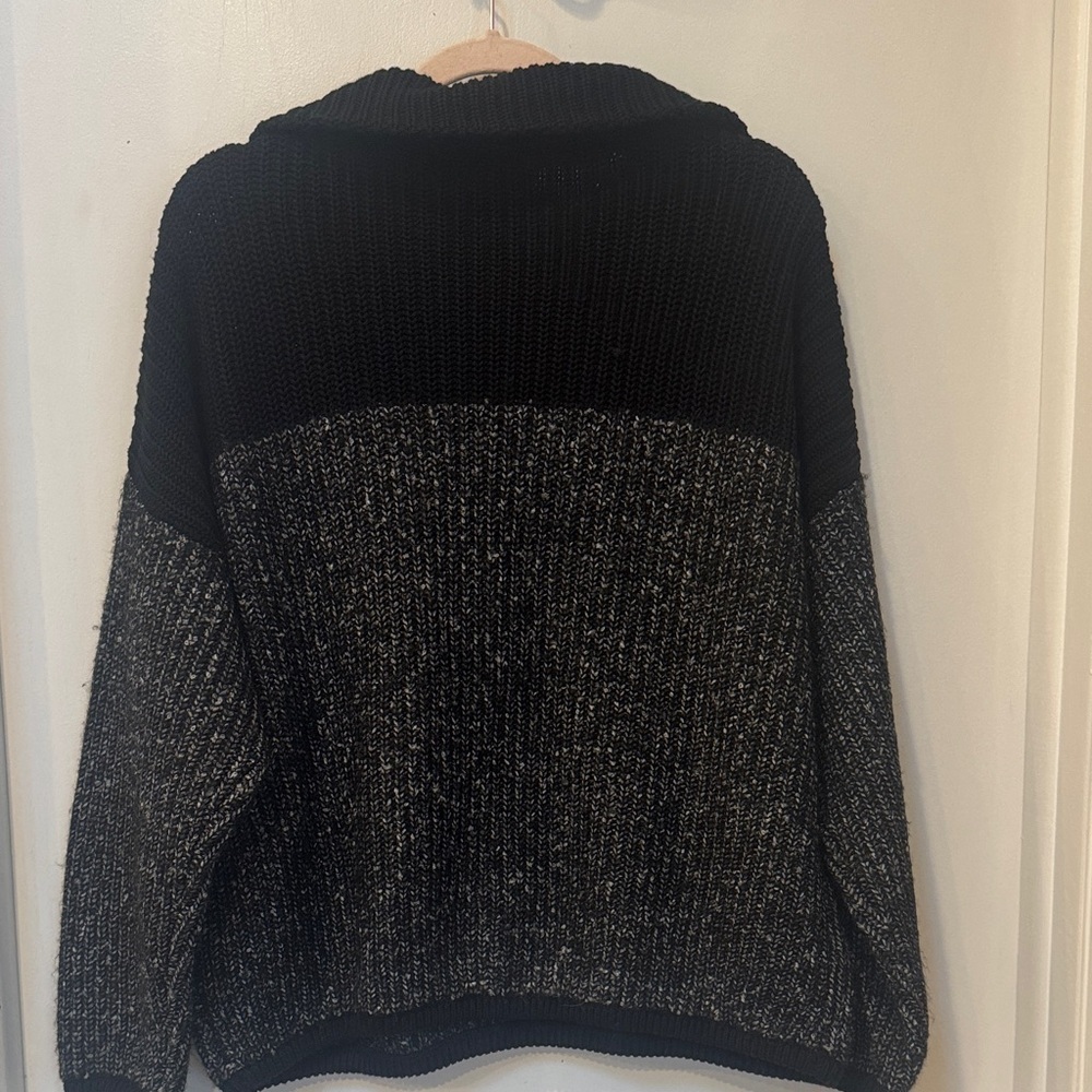 Varley Willard 2.0 Black and Charcoal Marled Half-Zip Sweater Medium NWT - Picture 8 of 9